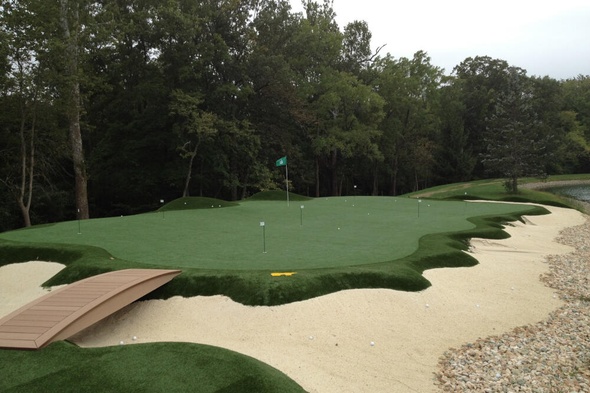 Detroit and all of Michigan artificial putting green with natural surroundings